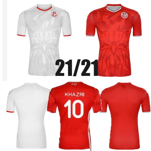 

tunisia 2020 2021 soccer jersey 20 21 national team msakni khazri sliti ben yousse hamza home away football shirt maillot de foot, Black