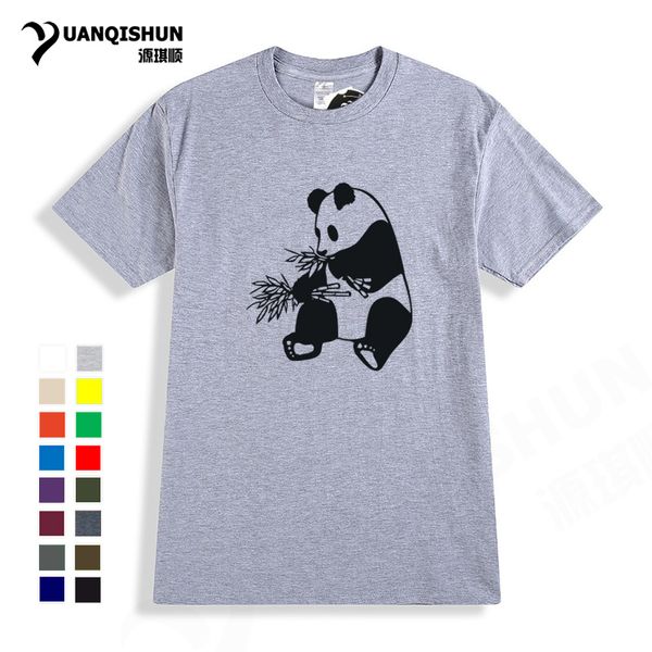 

sport chinese panda eating bamboo print t-shirt fashion 16 colors cotton short sleeves tee harajuku t shirt