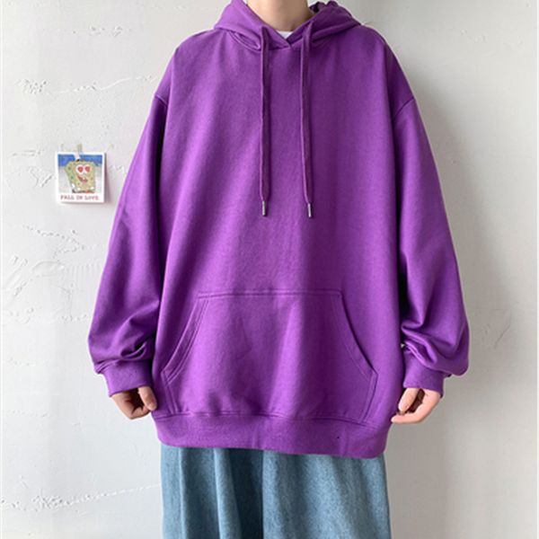 

2021 new men solid basic hoodies autumn streetwear hooded sweatshirts new collection male o-neck pullovers clothing i93p, Black