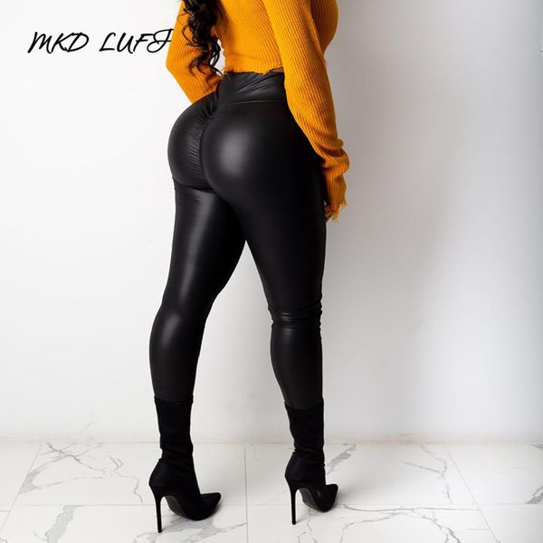

high waist women skinny pu pants, Black;white