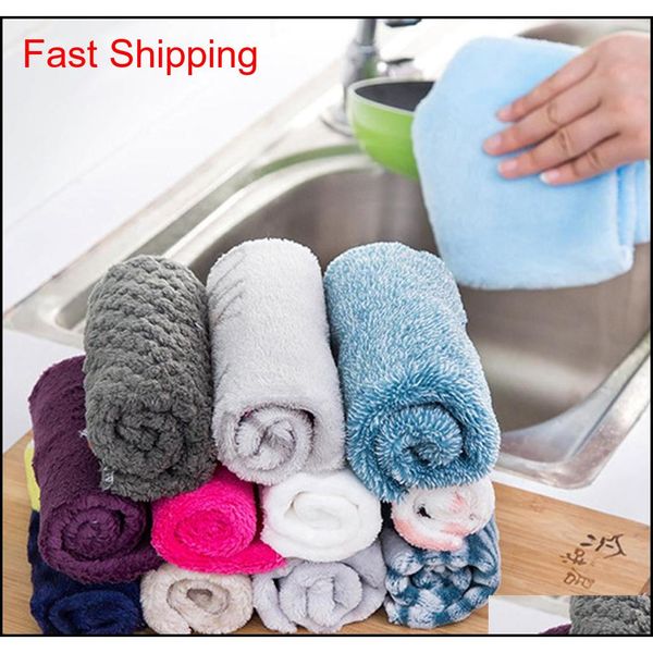 

new 2019 non-stick towel cleaning cloths solid color dish cloth fiber rag sof qylwpj dh_seller2010