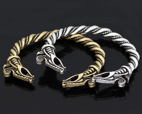 

nordic viking norse raven bangle with valknut gift bag, Black