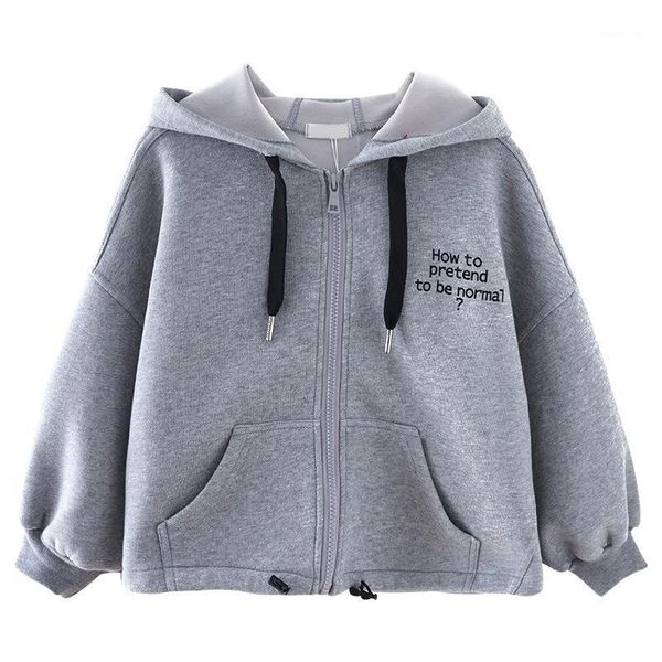

teen girls hooded autumn jacket 2020 new arrival fashion children casual coat letter printing kids girls jacket pocket, #10351, Blue;gray