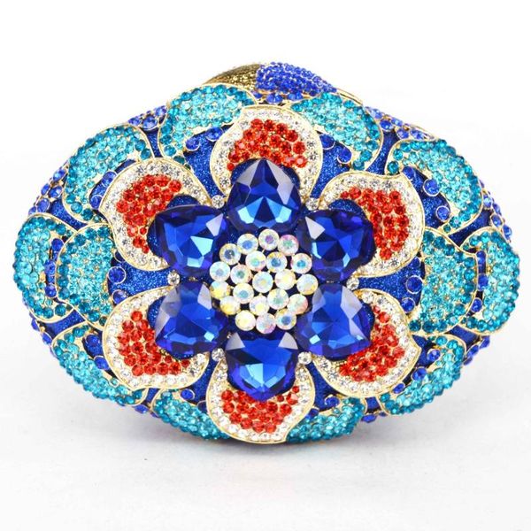 

синий роскошный кристалл мешок вечера партии кошелек