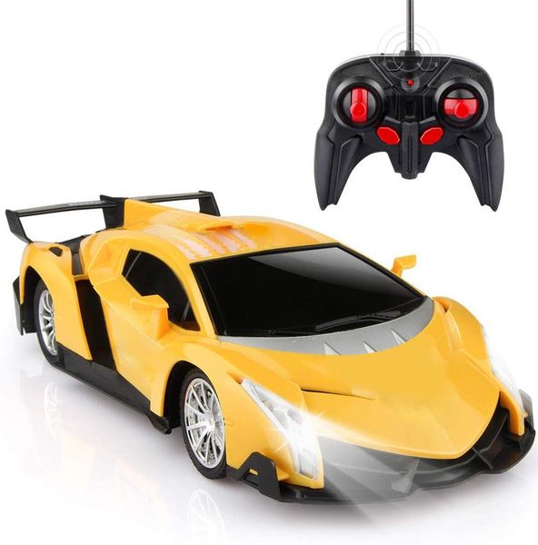 

hipac rc cars racing 1 24 electric sport racing hobby toy car yellow model vehicle remote control cars for boys grils children wmtgdm