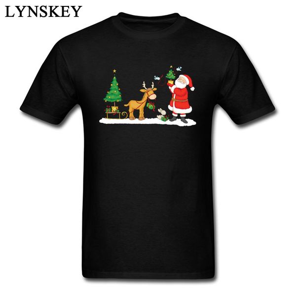 

2018 merry christmas santa claus reindeer tree print t-shirt for men funny gift tees plus size sport hooded sweatshirt hoodie