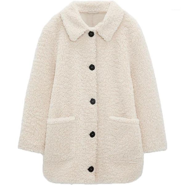 

2020loose wholesale casual beautiful fashion new style wool long ladies winter coats sheep lamb fur jacket teddy coat women1, Black;brown