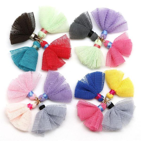 

20pcs organza tassel fringe pendant diy party tulle tassel trim headwear garment jewelry decor gauze mesh small tassels lace h bbymvj