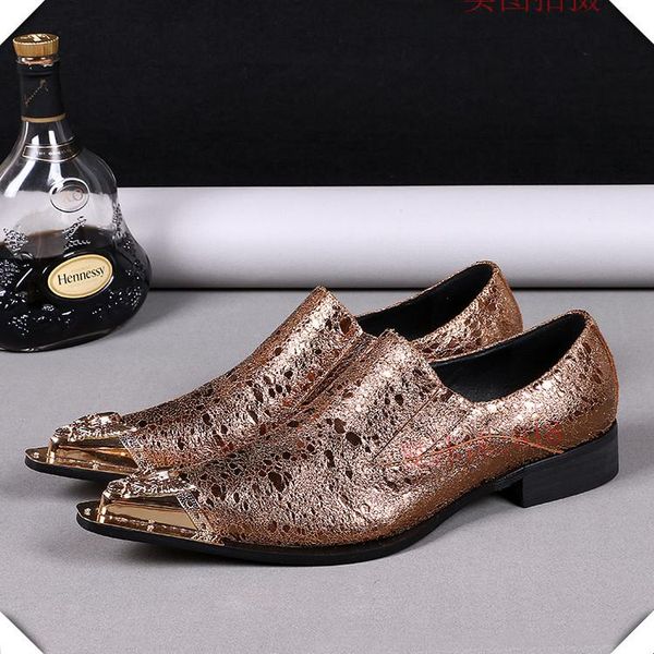 

christia bella large size metal pointed toe man leather shoes real leather men's party dress shoes new british style male, Black