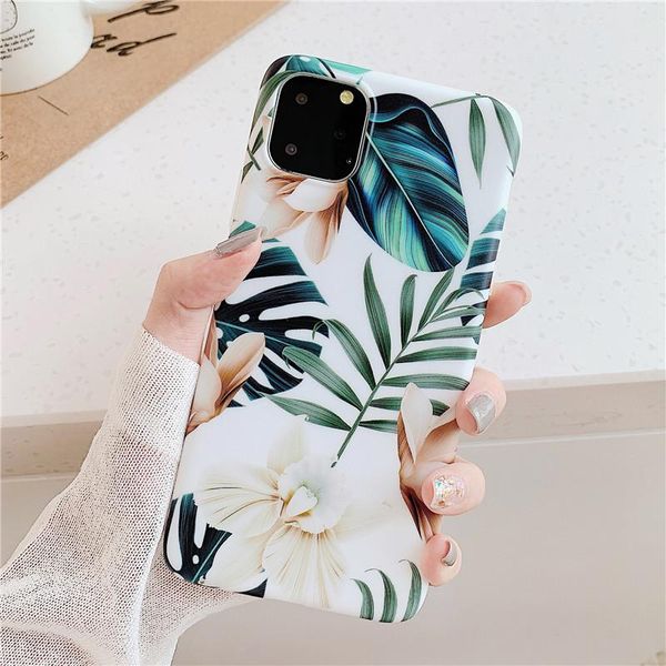 

flykylin цветочный лист чехол для iphone 6s 6 s 7 8 plus xr x xs se 2 задняя крышка силиконовая телефон coque sqcddc cass2010