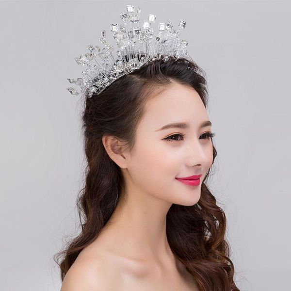 

women headband handmade hair ornaments pearl jewelry marriage crystal decoration lace festival gifts wedding party accessories, Golden;silver