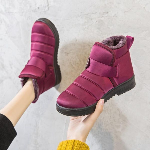 

women boots plus size winter boots for women waterproof snow winter footwear femmes bottes ankle zipper shoes woman, Black