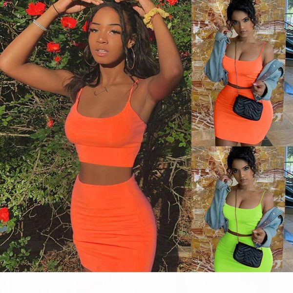 

womens tank crop skirt outfits two piece bodycon bandage party mini dress, White