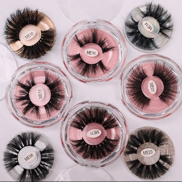 

thick long 25mm mink false eyelashes extensions makeup accessory 92 models available glitter round packaging 3d mink false eyelashes