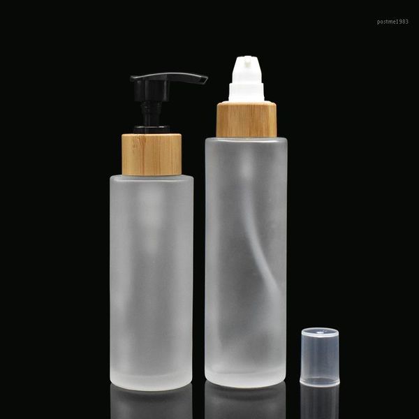 

10pcs 4oz 120ml 8oz 250ml 150ml cream bottle with bamboo shell shampoo lotion dispenser pump refillable bottle cosmetic lotion1
