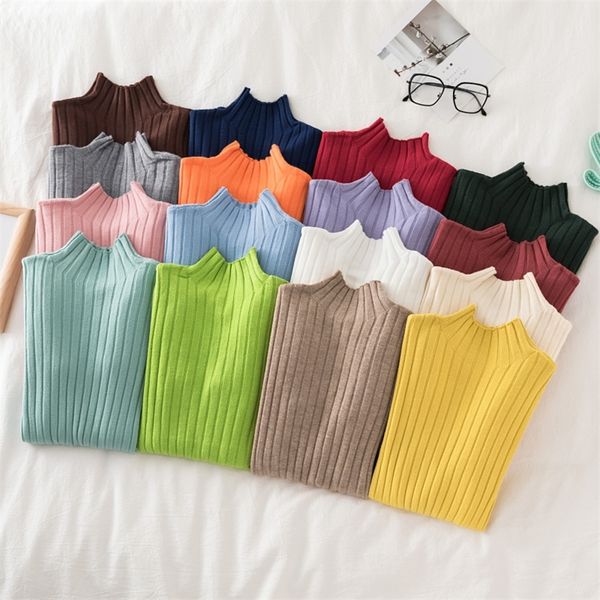 

croysier pullover sweater knitted women winter high neck basic slim casual ribbed knit autumn clothes woman sweaters 201224, White;black