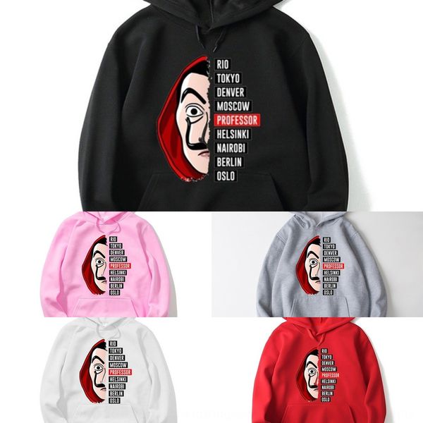 

men's and women's fashionable casual hoodie hoodie around the autumn and winter american tv drama banknote house a6ltn, Black