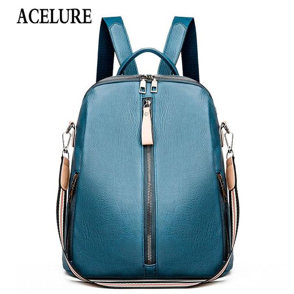 

acelure high capacity soft pu кожаный рюкзак женский новые все матч колледжа стиль студент сумка lady большой рюкзак для путешествий jllnux