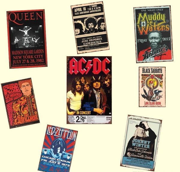 

restaurant retrol band acdc plates bar metal tin art sign poster wall gift pub rock painting home decor music bbyza yh_pack