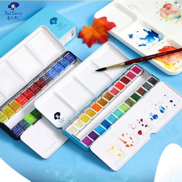 

gift sets rubens fine transparent metallic solid watercolor paint set glitter pearl water color aquarelle for painting art supplies1