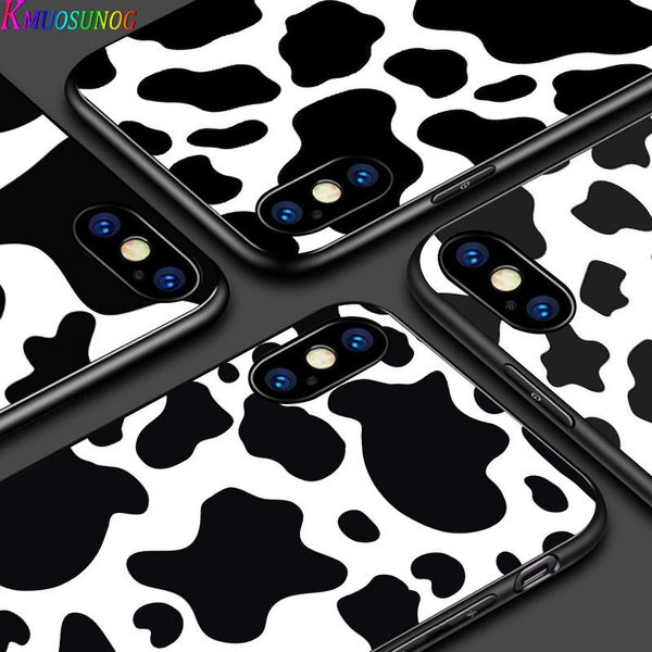 

white pink cow for iphone 12 mini 11 pro xs max x xr 6s 6 7 8 plus 5s soft black phone case