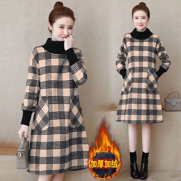 

autumn winter korean large size women's loose and slim sweater medium length mother's top, Black