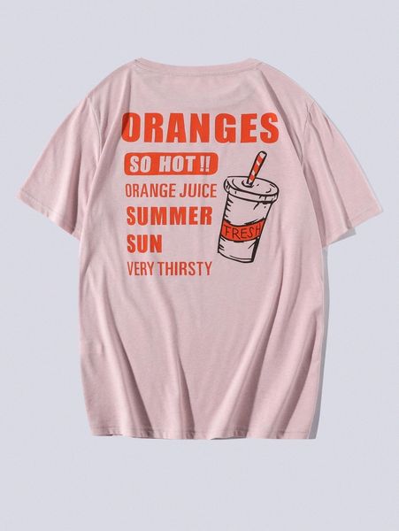 

men slogan & drink print tee m0ql#, White;black