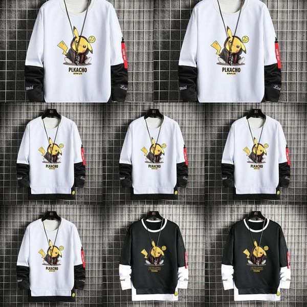 

lobww autumn men's winter 2020 t d9f7v sweater street men's animation long sleeve live online red sweater and, Black