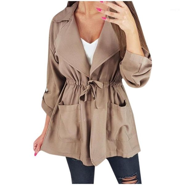 

womens ladies casual thin coat jacket lapel winter short outerwear fashion female autumn winter windbreaker clothes #yl101, Tan;black