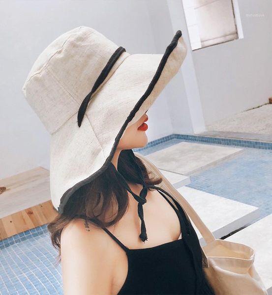 

wide brim hats m&d summer big women caps girls travel bucket1, Blue;gray