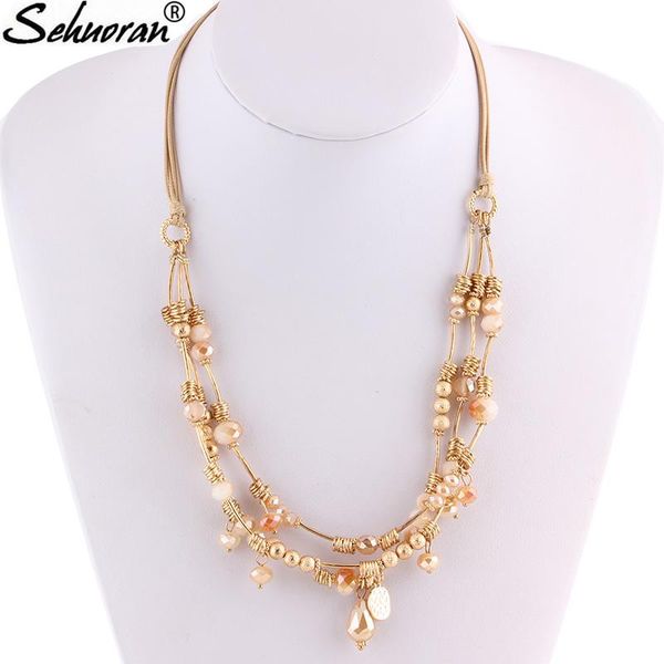 

chokers 2021 model choker necklace for woman multiple layers crystal handmade chocker pendants jewelry design bohemia, Golden;silver