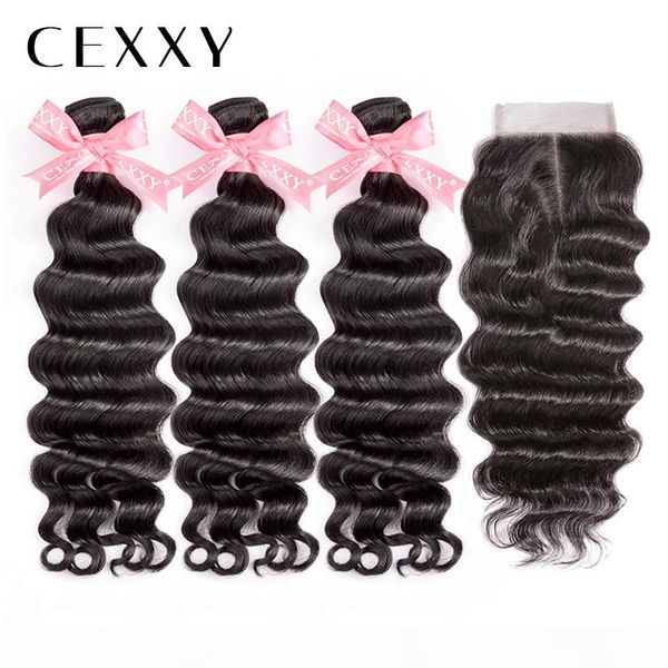 

cexxy] onecut hair natural wave 8"-30 inch p brazilian remy hair natural color bundles with closure human hair extension deal, Black;brown