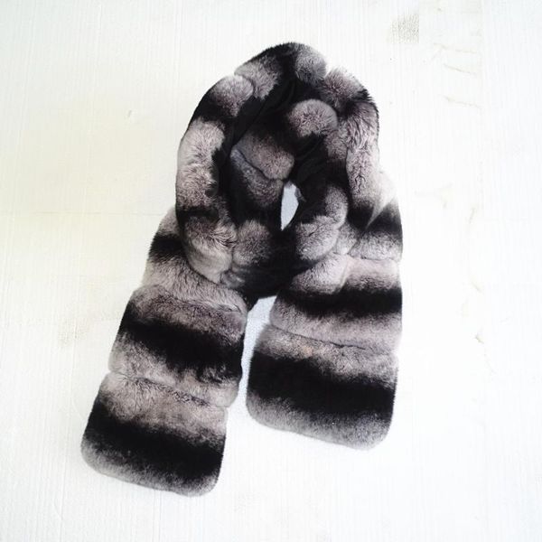 

real rex fur scarf natural fur 120cm long width 13cm, Blue;gray