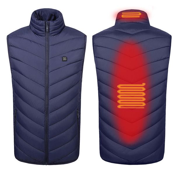 

2021 new 9 areas men women winter fishing hunting tactical heated jacket usb vest outdoor veste chauffante fbyh, Black;white