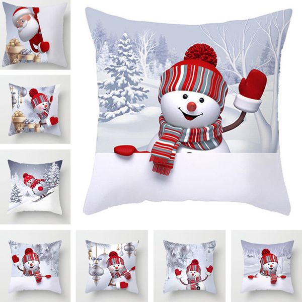 

christmas cushion cover 45*45 pillowcase sofa cushions pillow cases cotton linen pillow covers xmas santa claus decor for home300pcs t1i2627
