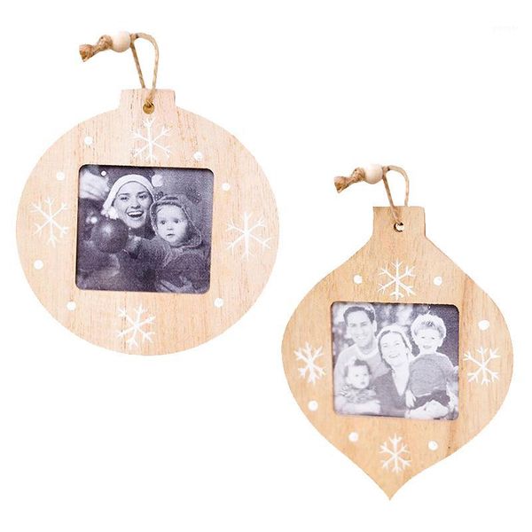

christmas decorations creative diy wooden po frame pendant ornaments for home1