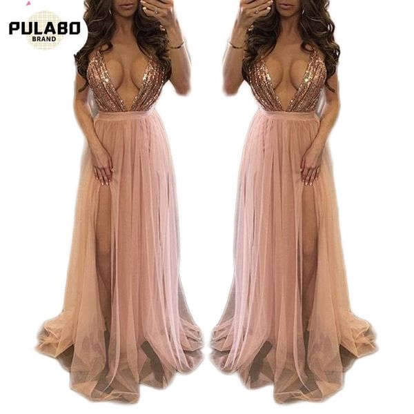 

spring winter fashion women's sequins club evening prom sequin mesh v neck sleeveless dress long maxi dress ball gown, Black;gray