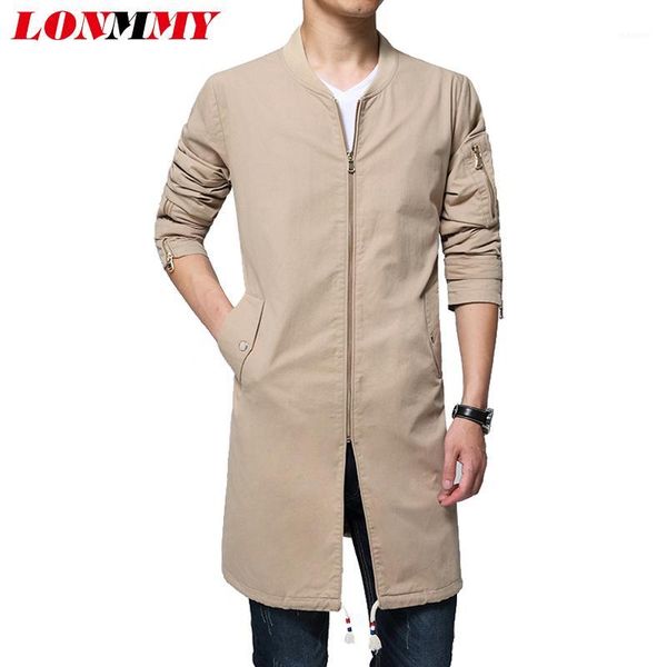 

lonmmy -6xl 2016 winter windbreaker cotton long styles coats men casual crew collar mens overcoat trench coat men jacket1, Tan;black