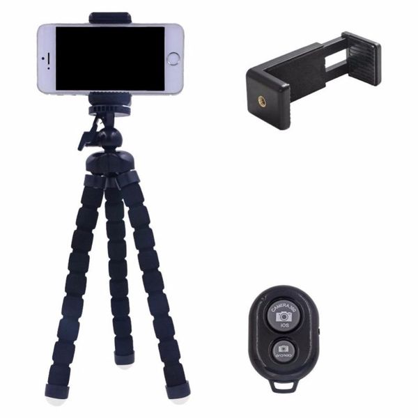 

portable flexible tripod with clip phone quick release plate for phone mini projector adjustable stand new
