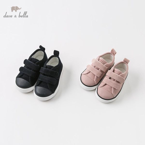 

db10953 dave bella spring autumn baby canvas shoes new born girl baby boy casual solid shoes, Black