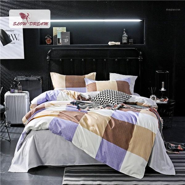 

bedding sets slowdream fashion checker set light elegant duvet cover active printing bed linen bedclothes 3pcs or 4pcs1