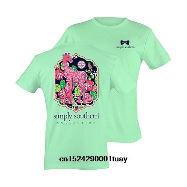

simply southern preppy summer casual women round neck short sleeve fun giraffe on julep with flowers 1 sport sweatshirt hoodie t shirt