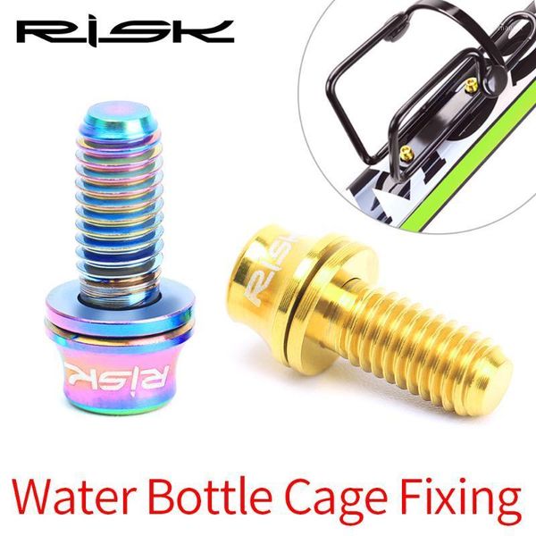 

risk 2pcs/box road mountain bike bicycle m5x12 conical head water bottle cage fixing bolts w/ washer air pump holder fixed screw1