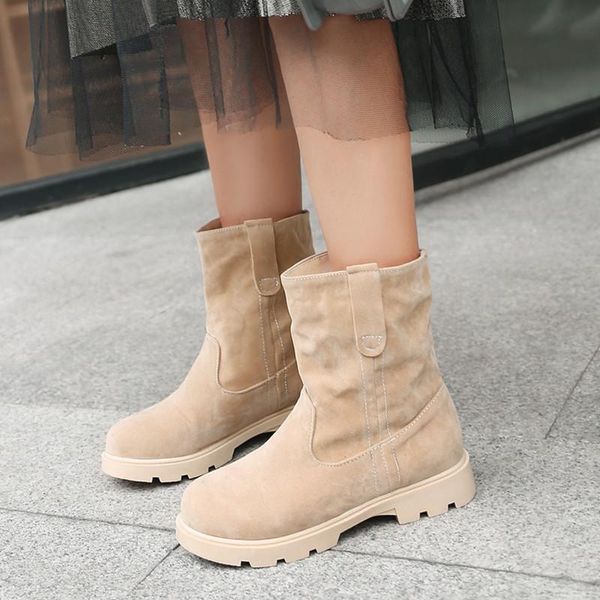 

2020 winter women boots fashion boots woman mid calf snow outdoor casual, Black