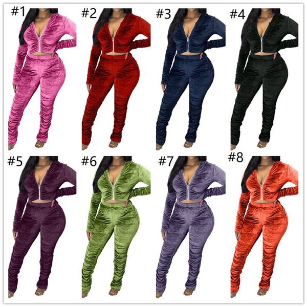 

женщины tracksuit с длинным рукавом с капюшоном на молнии пальто топ брюки поножи сплошной цвет две пьесы set эпикировка winter casual спорт, White