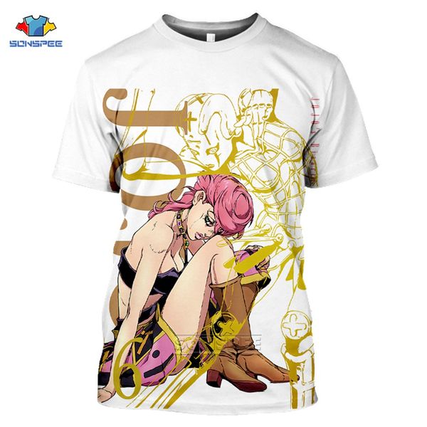 

jojos bizarre adventure vintage aesthetic men summer japan anime sport 3d print shirts oversized humor graphic men clothing