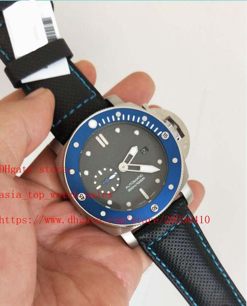 

topselling последняя версия pam00959 959 автоматическое движение 47 мм мужские часы синяя керамическая бесель стальной корпус автоматическое, Slivery;brown