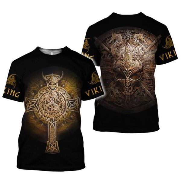 

2021 new fashion men hoodies 3d printed viking tattoo t shirt tees shorts sleeve apparel norse cosplay streetwear-5, White;black