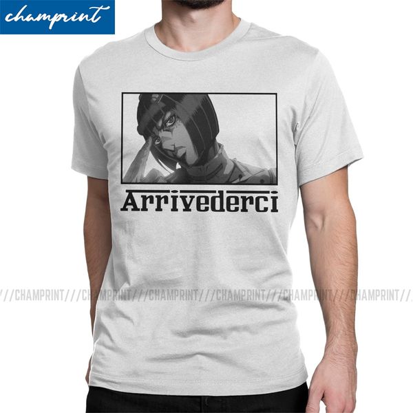 

men's arrivederci novelty short sleeve jojos bizarre adventure anime jjba manga o neck 6xl sport hooded sweatshirt hoodie men t shirt