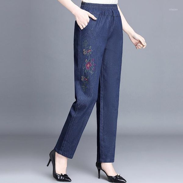 

women's jeans woman 5xl straight leg mom high waisted plus size jean baggy pants cargo women vintage ropa mujer pantalon 20211, Blue